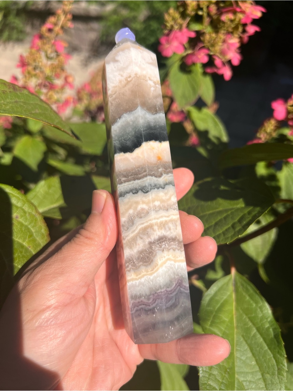 Fluorite (5) agate tower | crystal ~ uv reactive